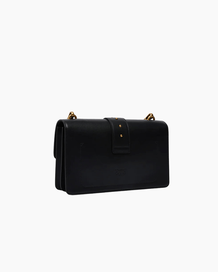 Сумка Pinko Love One Classic st. Cl Vitello Seta через плечо с бронзовой фурнитурой в гладкой коже черный 15x7х27 см 105857A0F1Z99Q