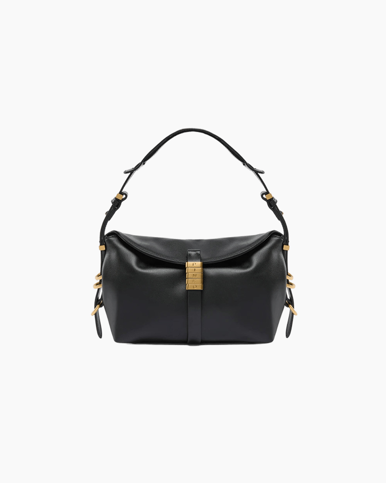 Сумка Pinko Saddle Mini Bag In Pelle через плечо в гладкой коже с бронзовой фурнитурой черный 23x10х17 см 105895A1ZXZ99Q