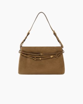 Сумка Pinko Belt Bag Big Suede через плече замша карамель 25x7х40 см 105903A0F6L17Q