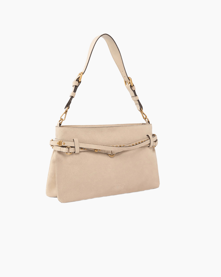 Сумка Pinko Belt Bag Big Suede через плече бежевий замша 20x8х33 см 106176A0F6C50Q
