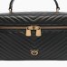 Сумка Pinko Vanity Case Classic Sheep Nappa Chevron з ручками та бронзовою фурнітурою у стьобаній шкірі чорна 15x9х24 см 106348A0GKZ99Q