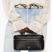 Сумка Pinko Vanity Case Classic Sheep Nappa Chevron з ручками та бронзовою фурнітурою у стьобаній шкірі чорна 15x9х24 см 106348A0GKZ99Q