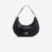 Сумка Twinset Hobo bag with Oval T, через плечо с золотой фурнитурой черный 27x6х26 см 241TB7066