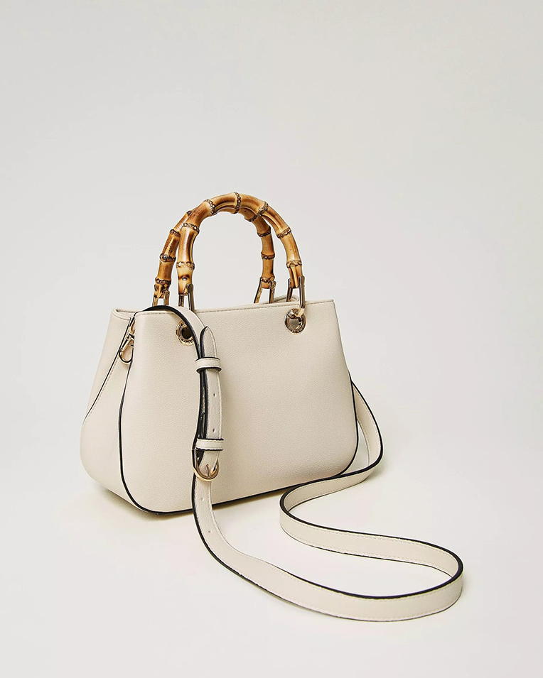 Сумка Twinset Florence shopper with bamboo handles, через плече з бамбуковими ручками з екошкіри біла 35x11х24 см 241TB7241 Сумка Twinset Florence shopper with bamboo handles, через плече з бамбуковими ручками з екошкіри біла 35x11х24 см 241TB7241