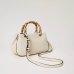 Сумка Twinset Florence shopper with bamboo handles, через плечо с бамбуковыми ручками из экокожи белая 35x11х24 см 241TB7241