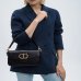Сумка багет Twinset Amie, через плечо с золотой фурнитурой кожа черная 26х14.5х6 см 242TB7090