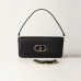 Сумка Twinset Shoulder bag with flap and Oval T, через плечо с золотой фурнитурой черная 25x6х15 см 242TB7252