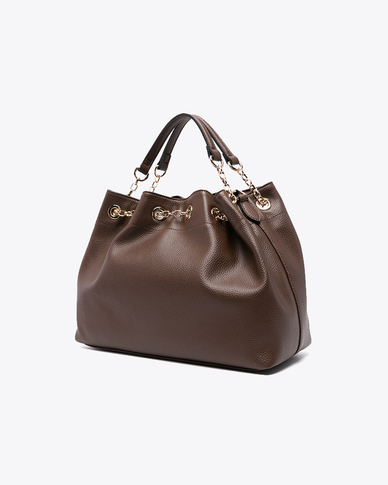 Сумка Twinset з логотипом Oval T, з ручками через плече коричневий 33x14х24 см 242TD8232 Сумка Twinset з логотипом Oval T, з ручками через плече коричневий 33x14х24 см 242TD8232