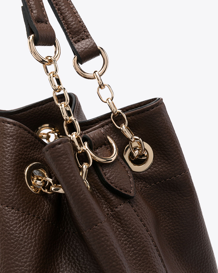 Сумка Twinset з логотипом Oval T, з ручками через плече коричневий 33x14х24 см 242TD8232 Сумка Twinset з логотипом Oval T, з ручками через плече коричневий 33x14х24 см 242TD8232
