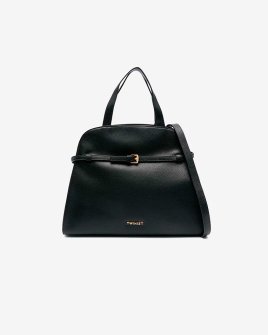 Сумка Twinset Farfetch, через плечо с логотипом кожа черный 35x14х16 см 242TD8371