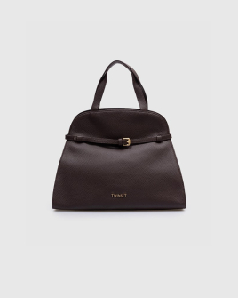 Сумка Twinset Farfetch, через плече з логотипом шкіра коричневий 35x14х16 см 242TD8372 Сумка Twinset Farfetch, через плече з логотипом шкіра коричневий 35x14х16 см 242TD8372