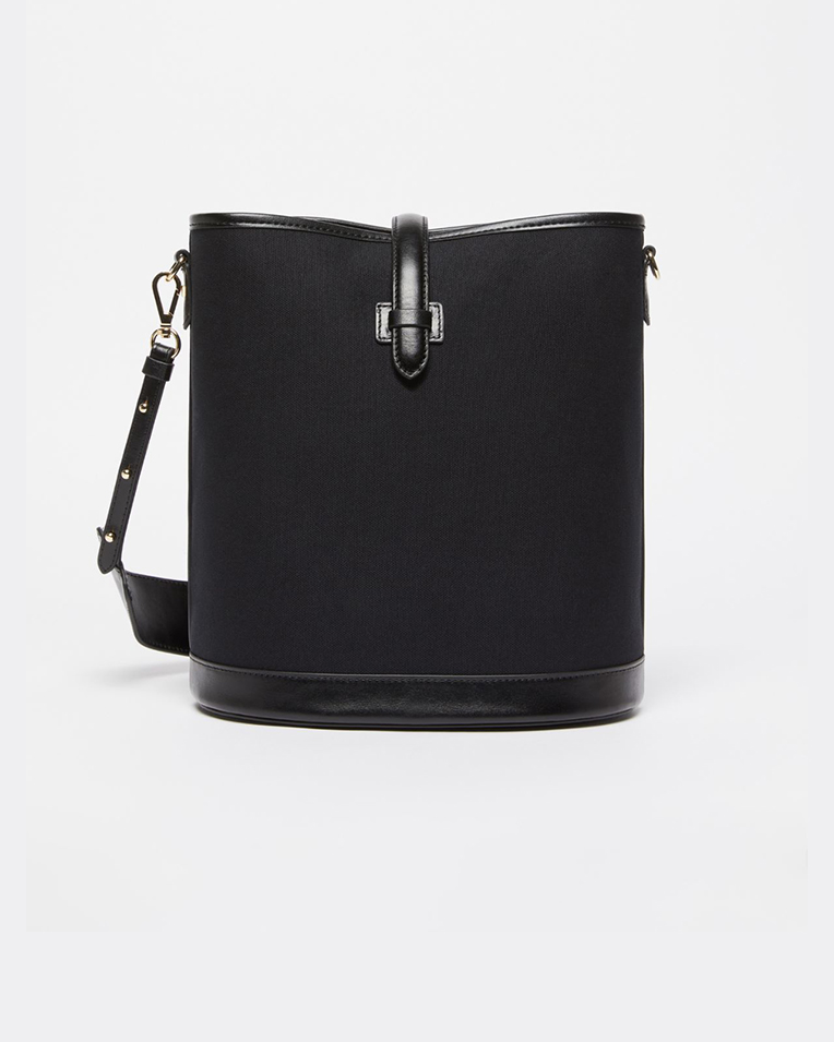Сумка через плечо Max Mara Domizia1 хлопок с вставками кожи черный 24x15x29 см 2515511035 004