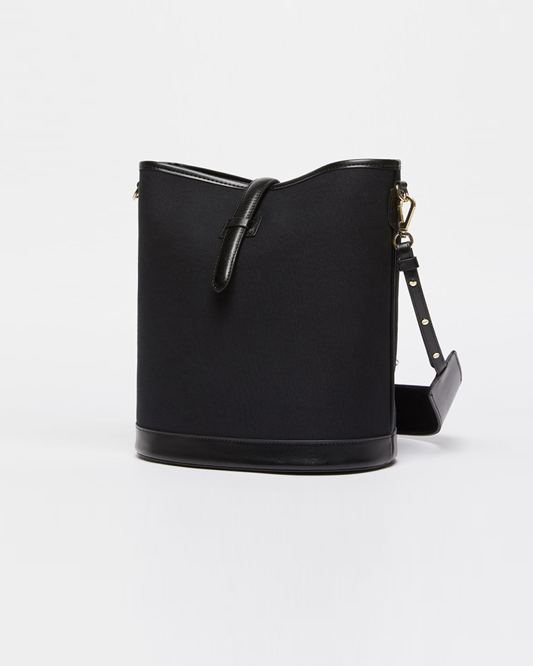 Сумка через плечо Max Mara Domizia1 хлопок с вставками кожи черный 24x15x29 см 2515511035 004