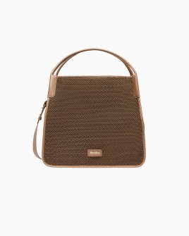 Сумка Max Mara freda пляжная сумка текстиль коричневый 20x3x26 см 2516511039
