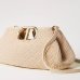 Сумка Twinset Lila, через плечо имитация плетеной соломы с золотой фурнитурой бежевый 34x9х21 см 251TB7241-00193