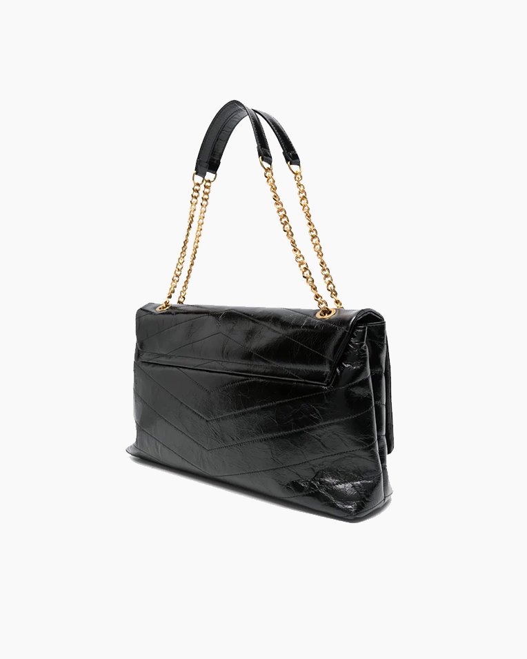 Сумка Twinset через плече з пряжкою Oval T чорний 36x10х21 см 251TB7450-00006