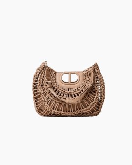 Сумка Twinset с аппликацией Oval T, с ручками через плече бежевый 43x9х30 см 251TD8190