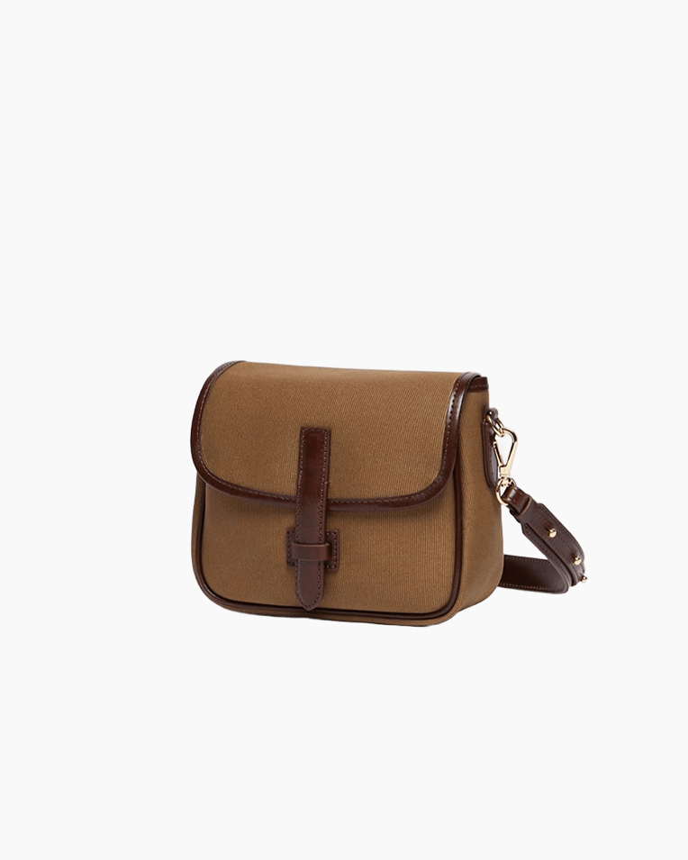 Сумка Max Mara Gapnew через плечо текстиль с вставками кожи коричневый 18x6x16 см 2525516034 600 003