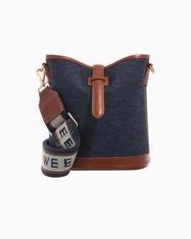 Сумка через плечо Max Mara Weekend Vasaiodenim хлопок с вставками кожи синий 20x13x21 см 2525516084 600 001