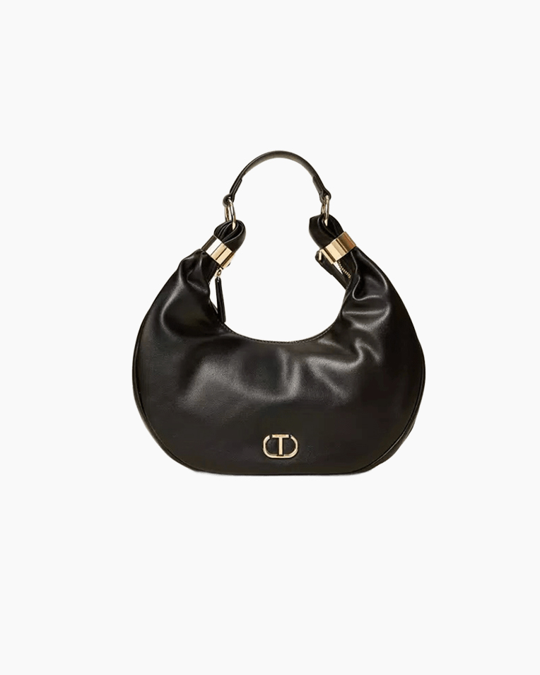 Сумка Twinset хабо через плечо с логотипом Oval T черный 31x11х17 см 252TB709000006