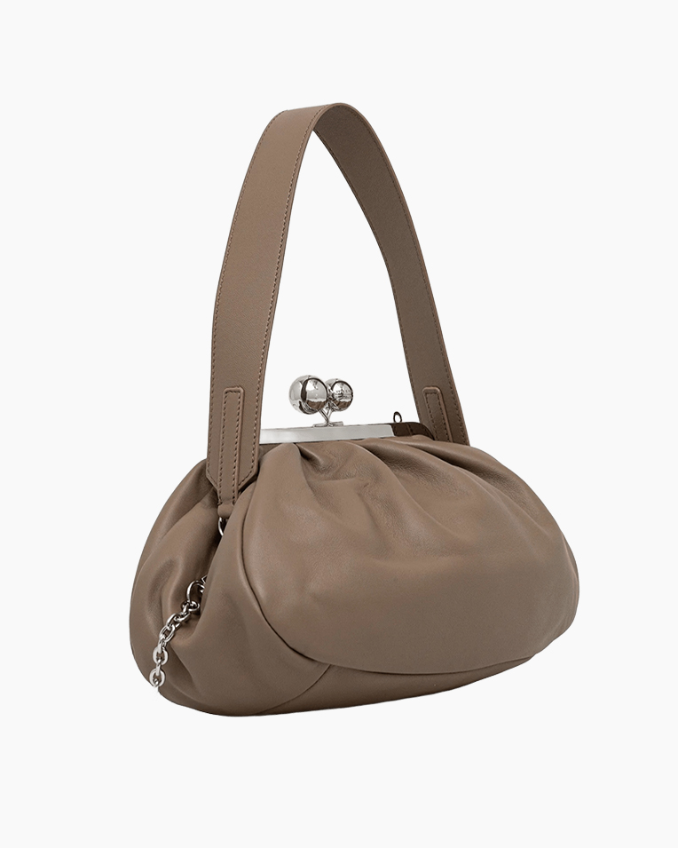 Сумка Max Mara Cubico Bag Medium, клатч в коже бежевый 30x12x22 см 2615511174 084