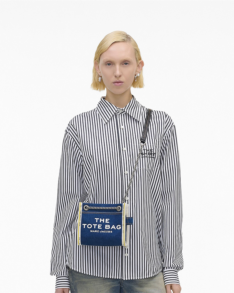 Сумка Marc Jacobs The Denim Chain Crossbody Tote Bag через плече хлопок деним синий 26x13х21 см 2F4HCR016H05473