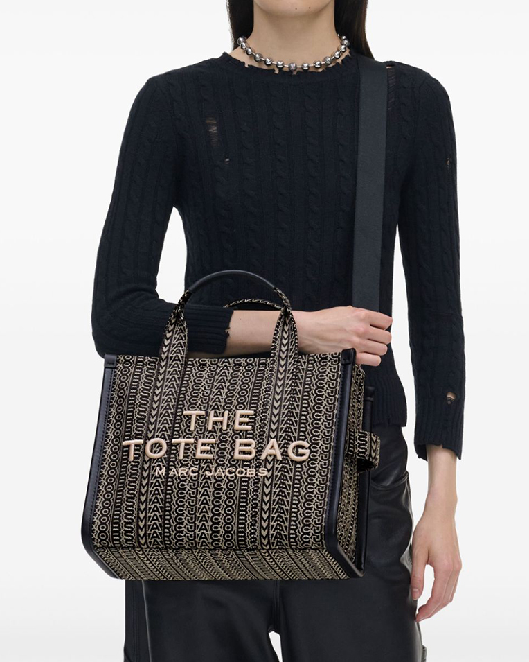 Сумка Marc Jacobs The Monogram Jacquard Medium Tote, тоут жаккард бежевый 34x15х27 см 2F4HTT015H05261