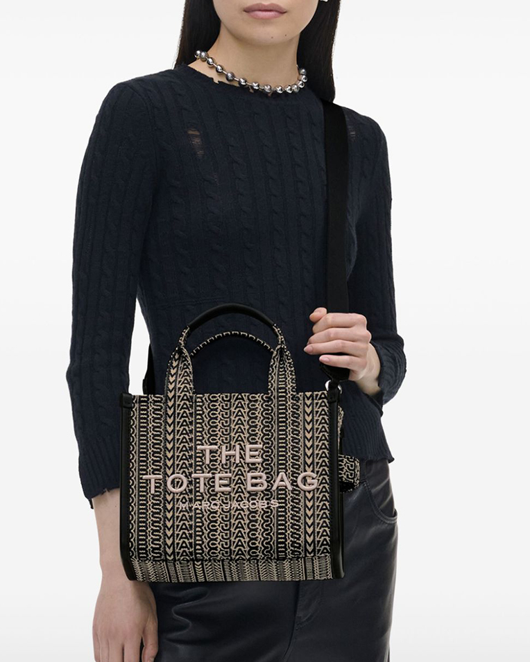 Сумка Marc Jacobs The Monogram Jacquard Small Tote, тоут жаккард бежевый 26x13х21 см 2F4HTT016H05261