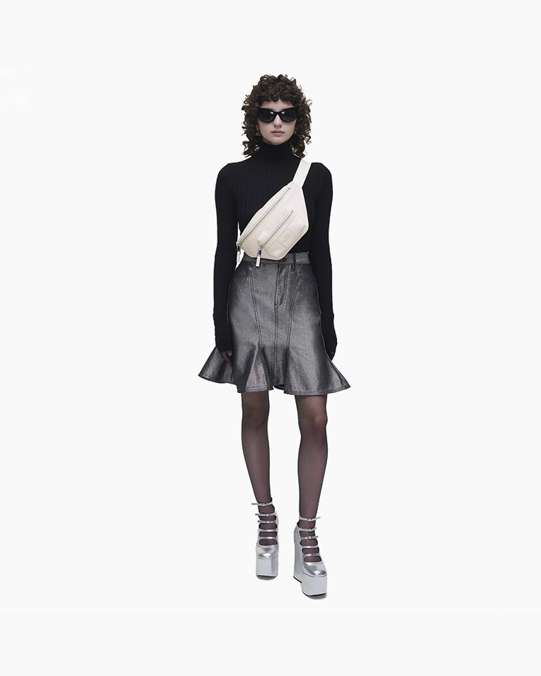 Сумка Marc Jacobs The Leather Belt bag, на пояс кожа белый 32x6х17 см 2R3HBB028H02140