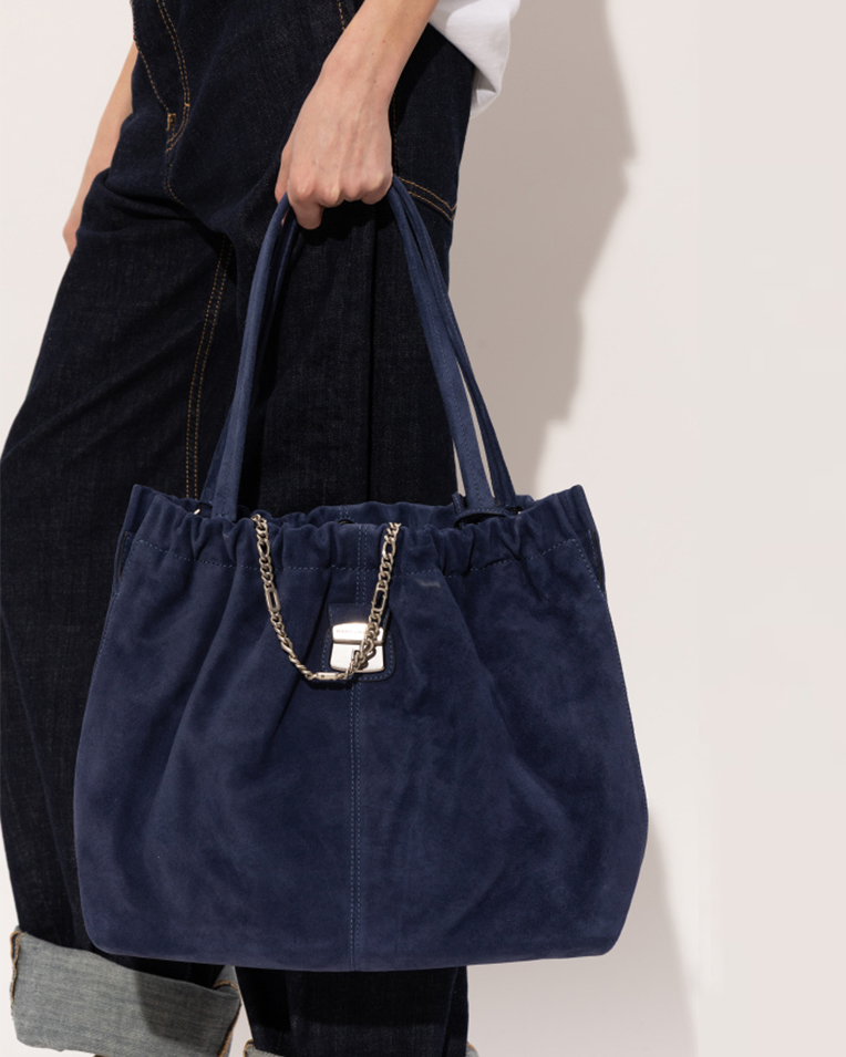 Сумка Marc Jacobs The Suede Cristina Tote через плече замша синий 43x15х28 см 2R5HTT022H01 410