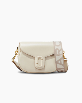 Сумка Marc Jacobs Covered J Marc Large Saddle Bag через плече гладка шкіра молочна 16x8х25 см 2S3HMS002H03 123