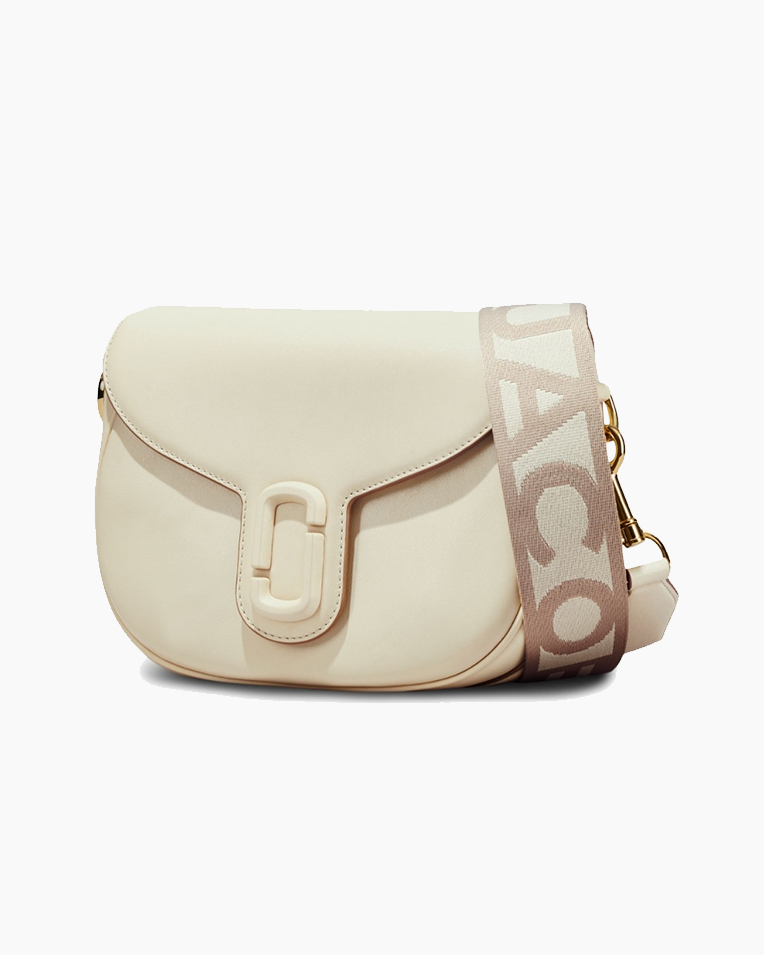 Сумка Marc Jacobs The Covered J Marc Large Saddle Bag через плечо гладкая кожа молочный 16x8х25 см 2S3HMS002H03 123