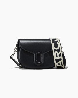 Сумка Marc Jacobs The Covered J Marc Large Saddle Bag, через плечо гладкая кожа черный 27x8х18 см 2S3HMS002H03001