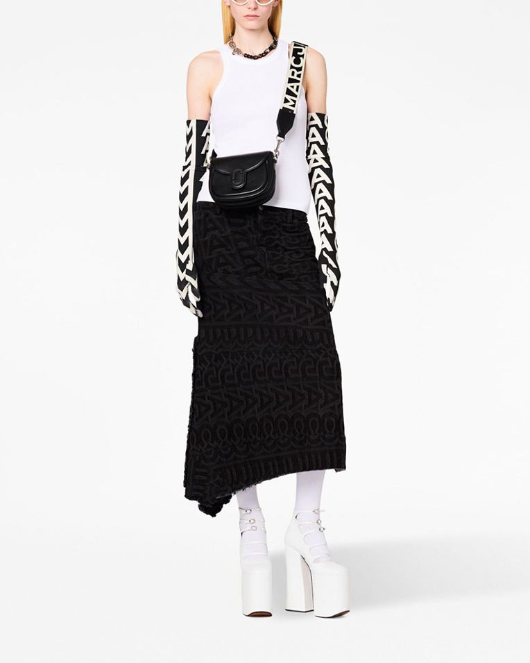 Сумка Marc Jacobs The Covered J Marc Small Saddle Bag, через плечо кожа черный 20x7х16 см 2S3HMS003H03001