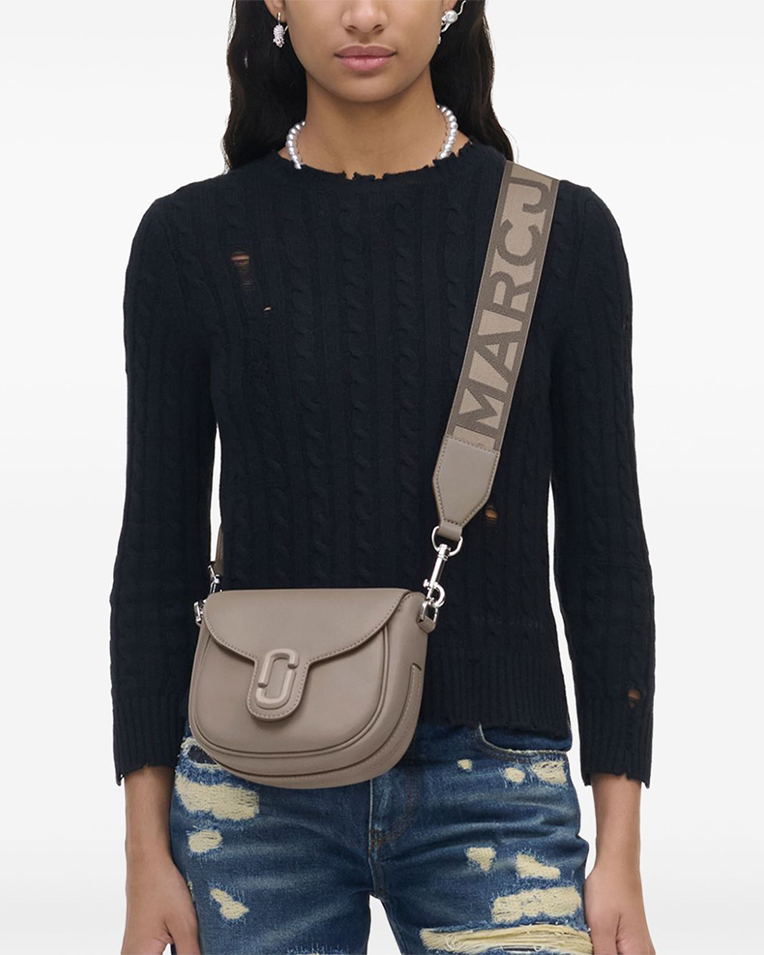 Сумка Marc Jacobs The Covered J Marc Small Saddle Bag, через плечо кожа серый 20x7х16 см 2S3HMS003H03055