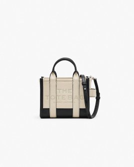 Сумка Marc Jacobs The Colorblock Leather Micro Tote Bag, тоут кожа белый с черным 18x10х15 см 2S4HCR065H02 112