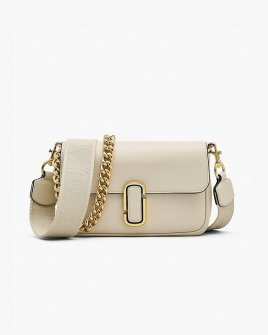 Сумка Marc Jacobs The J Marc Shoulder Medium, через плечо з золотой фурнитурой гладкая кожа белый 25x5х16 см 2S4HSH090H02