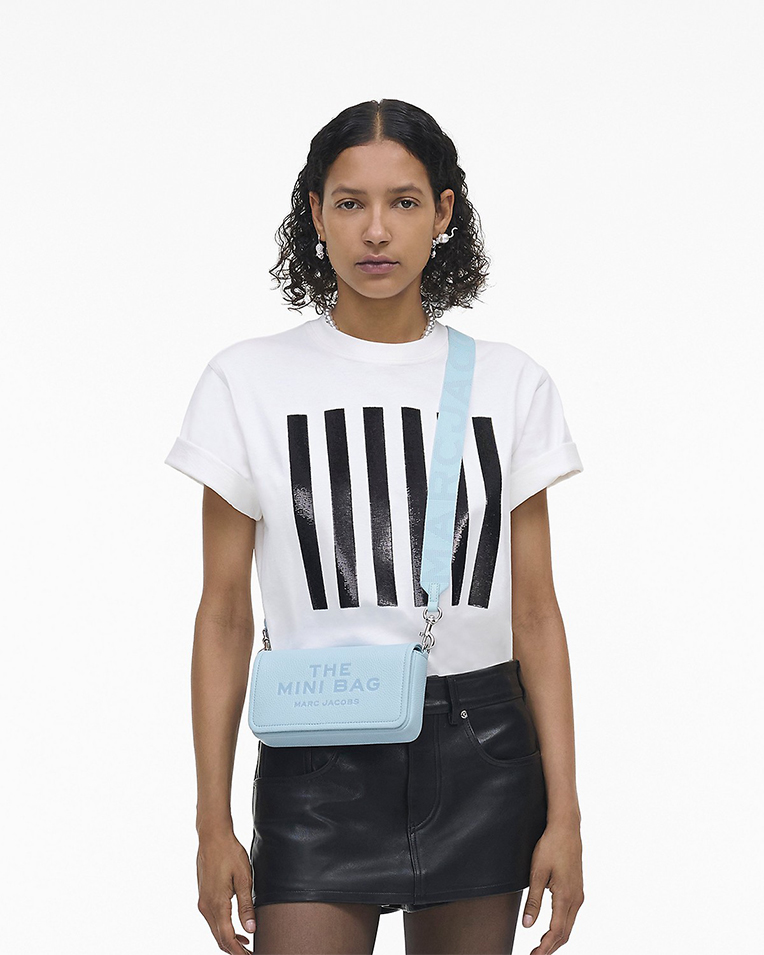 Сумка Marc Jacobs The Leather Mini Bag, зернистая кожа голубой 20x4х12 см 2S4SMN080S0202465