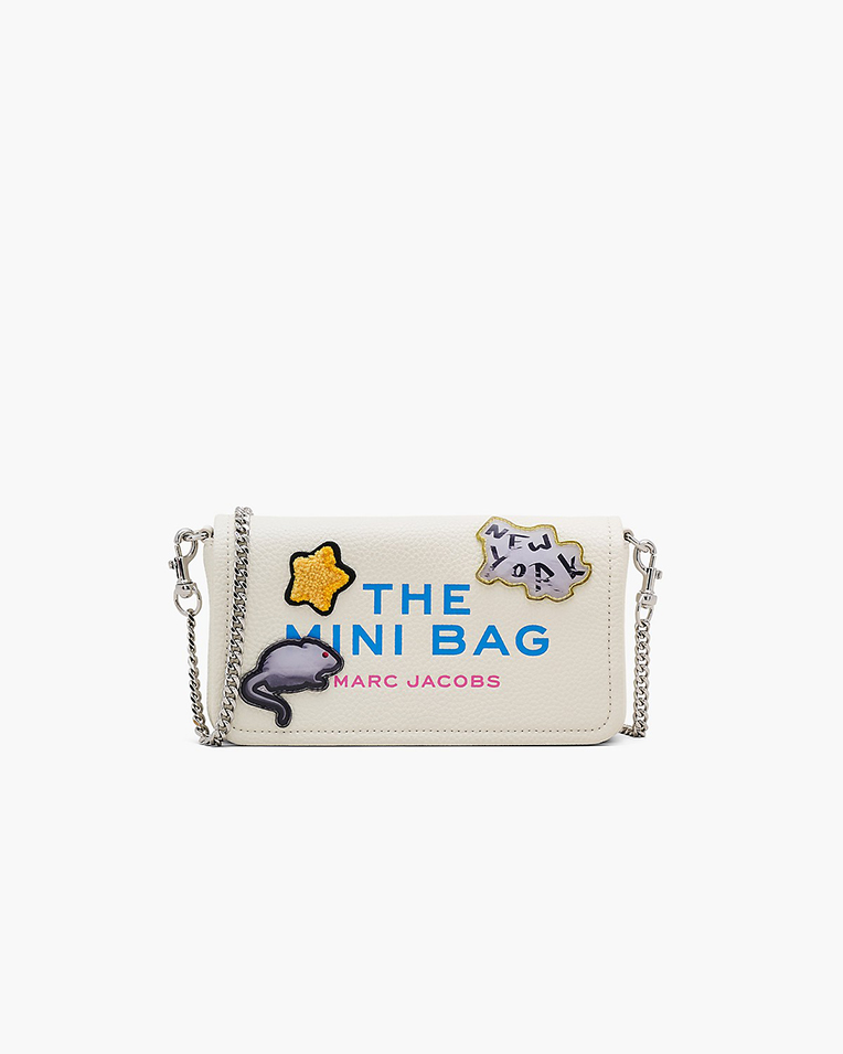 Сумка Marc Jacobs Sticker Patch Mini Bag, шкіра білий з нашивками 20x5х12 см 2S5SMN010S01 101