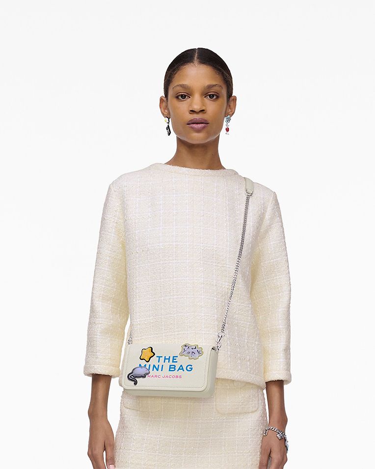 Сумка Marc Jacobs Sticker Patch Mini Bag, шкіра білий з нашивками 20x5х12 см 2S5SMN010S01 101