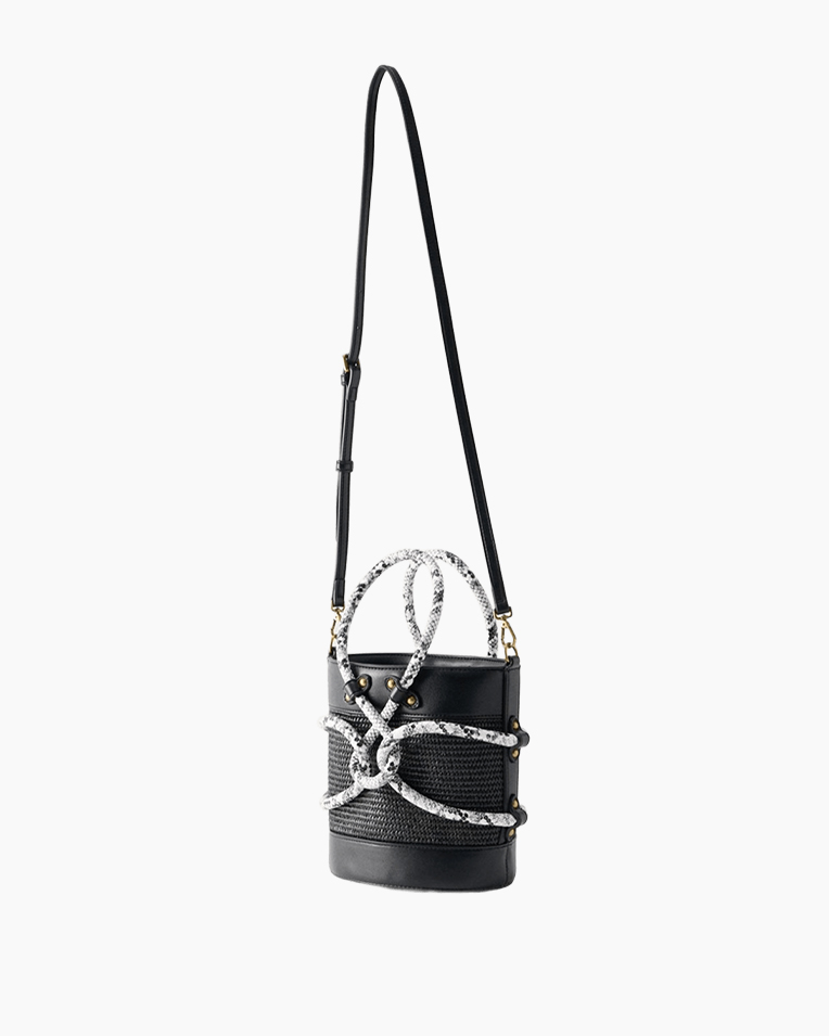 Сумка Just Cavalli Knot через плече со змеиным принтом черный 20x14х24 см 80RA4BR1ZSE01