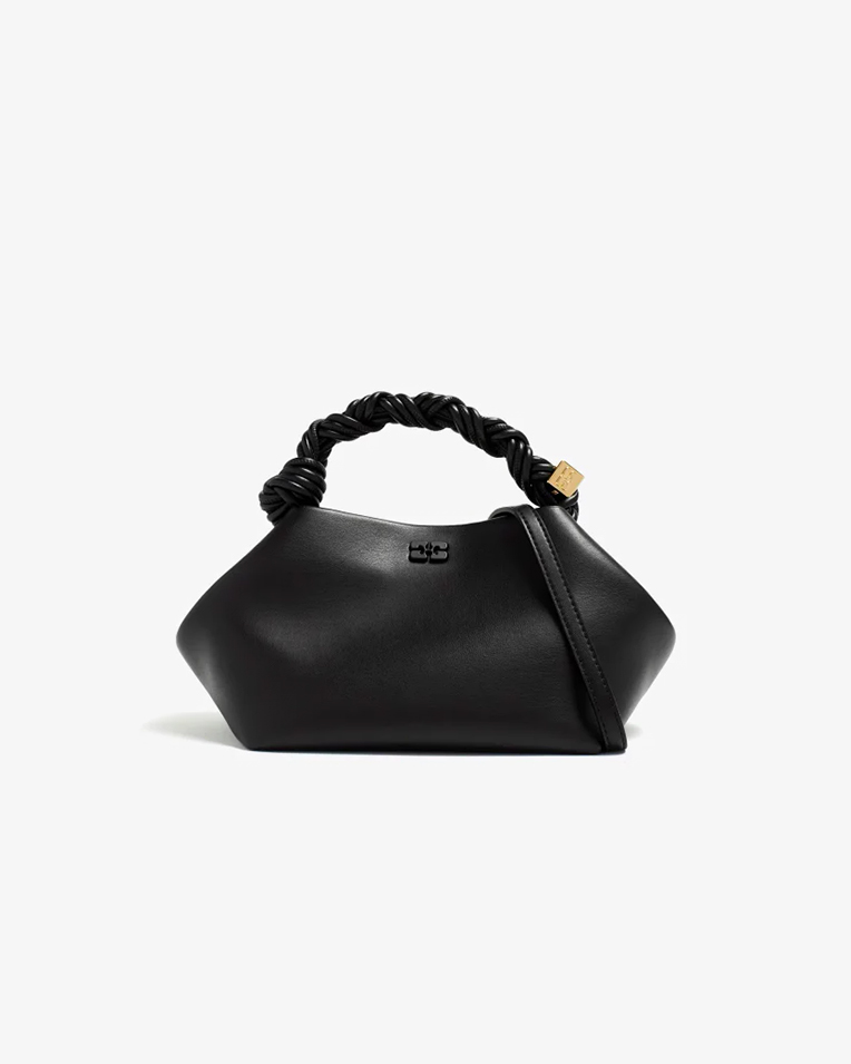 Сумка Ganni Bou Bag small тоут кожа черный 28х14х17 см A5241