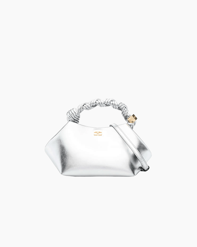 Сумка Ganni Bou Bag small срібляста 28х14х17 см A6609