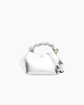 Сумка Ganni Bou Bag small срібляста 28х14х17 см A6609