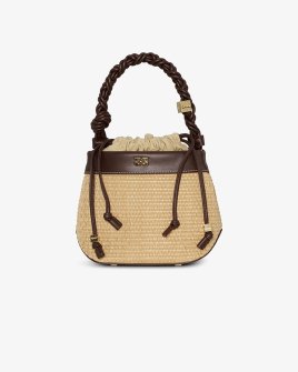 Сумка Ganni Bou Bucket Bag Raffia рафія коричневий 18x13х18,5 см A6611 Сумка Ganni Bou Bucket Bag Raffia рафія коричневий 18x13х18,5 см A6611