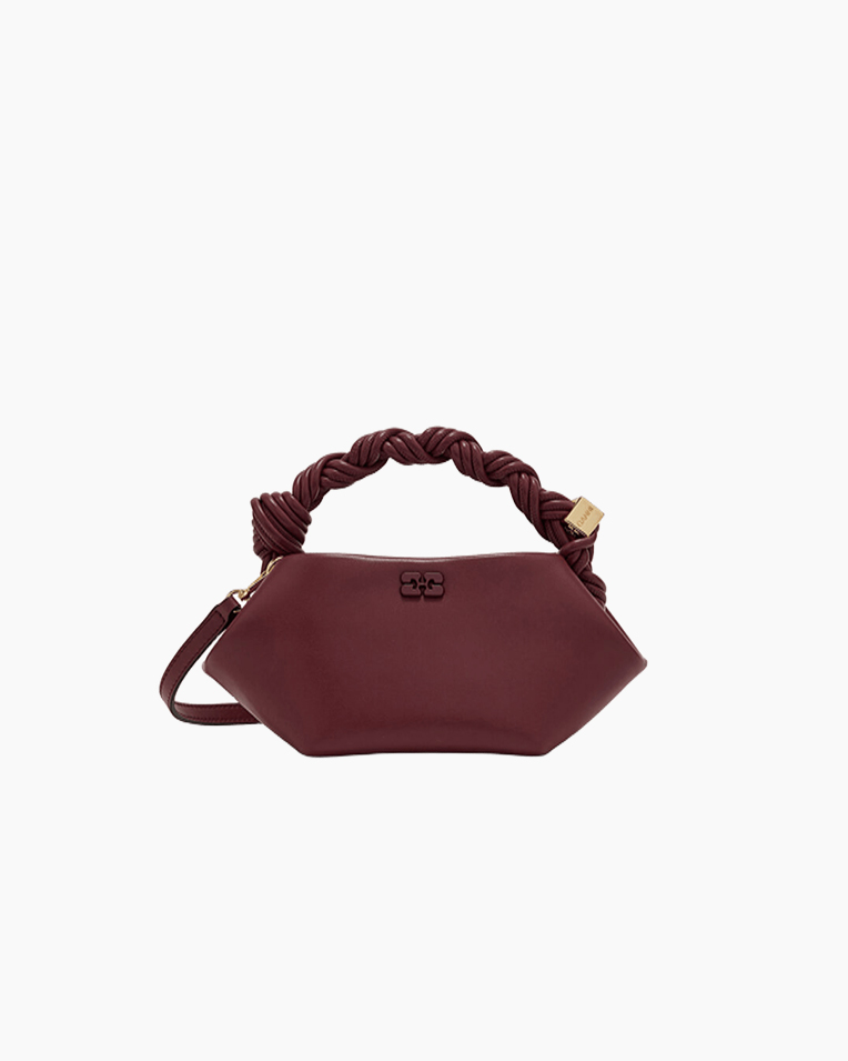 Сумка Ganni Bou Bag mini бордовий 25х11х11.5 см A6947