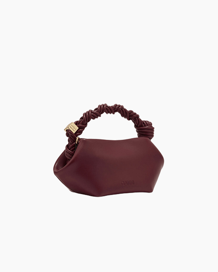 Сумка Ganni Bou Bag mini бордовий 25х11х11.5 см A6947