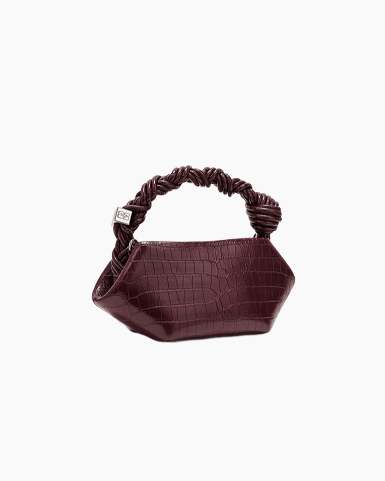 Сумка Ganni Bou Bag Burgundy Croco бордова 25х11х11.5 см B2100028