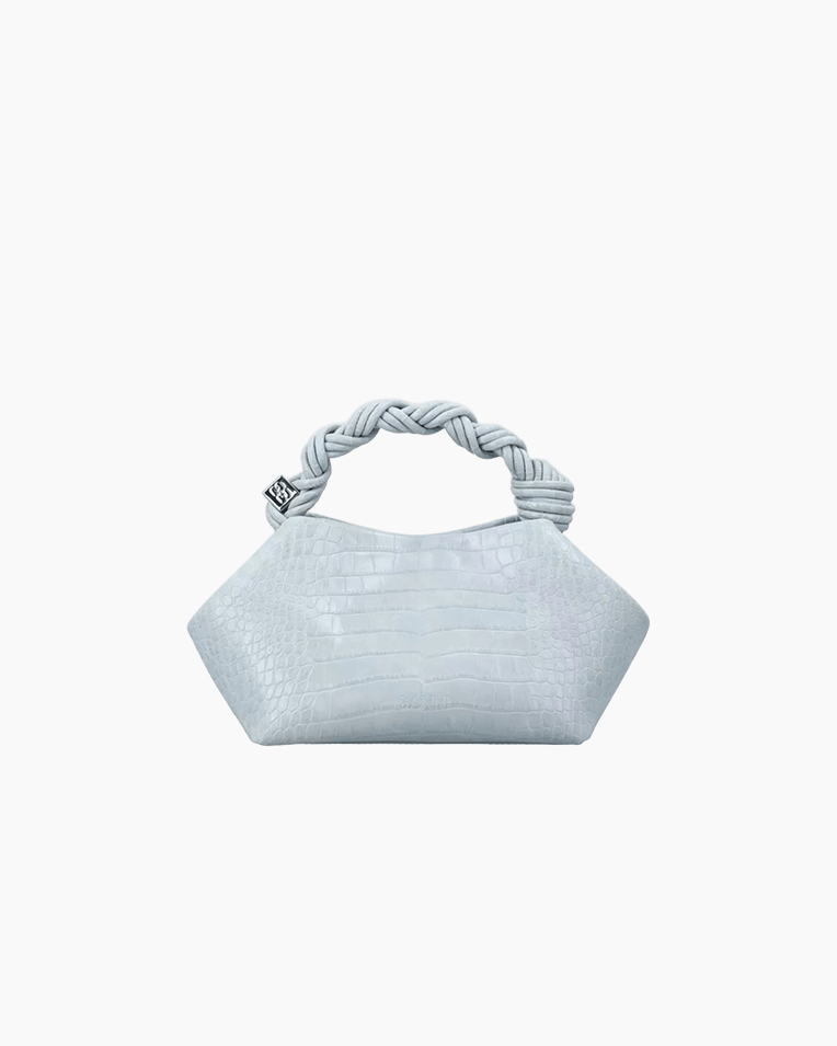Сумка Ganni Bou Bag mini сіро блакитна 25х12х13 см B2100031