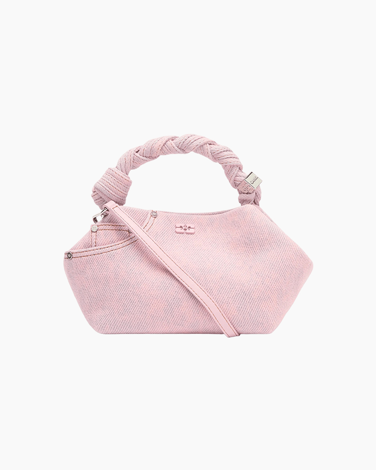 Сумка Ganni Bou Bag small тоут бавовна рожевий 29х14 см B2100044 